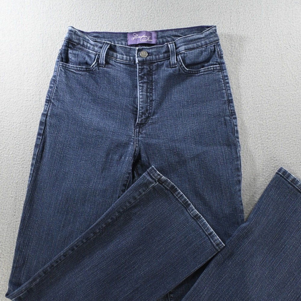 NYDJ Womens Style 700T Bootcut Jeans Size 10 Dark Wash Blue Made in USA